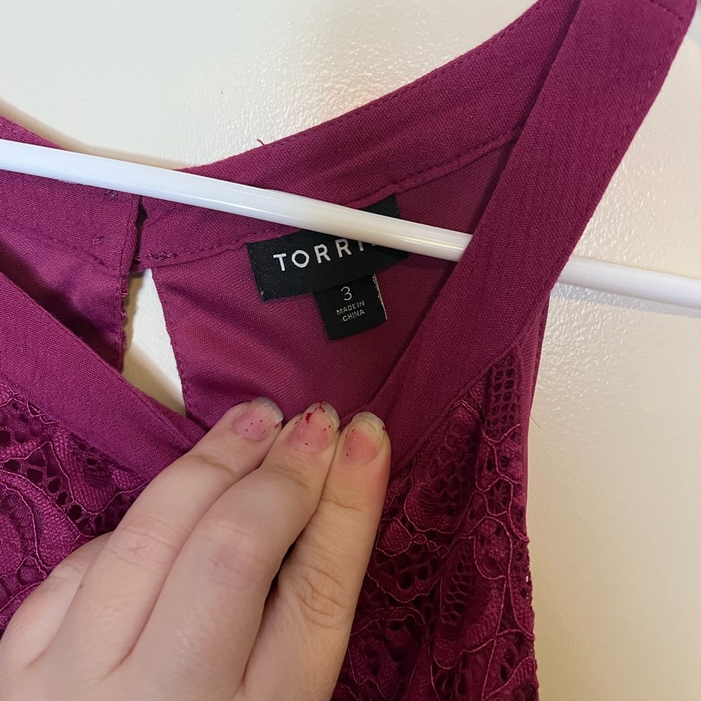 Torrid Purple Asymmetrical Ruffled Blouse - Picture 4 of 4